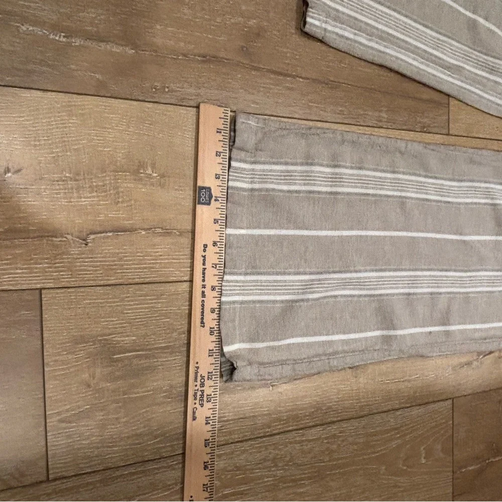 Happily Grey Striped Wide Leg Linen Blend Pants - Size L - Picture 8 of 10